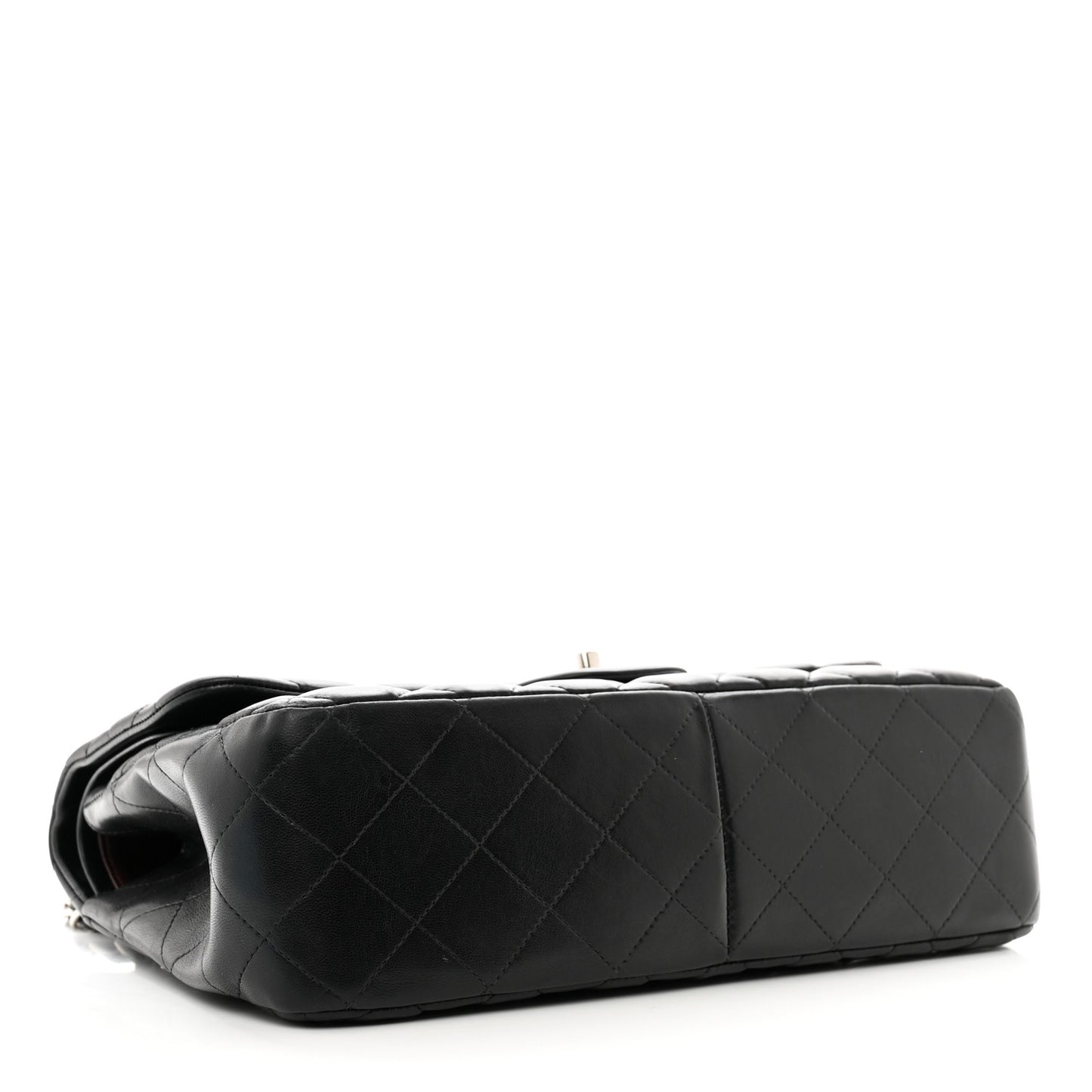 Lambskin Quilted Jumbo Double Flap Black