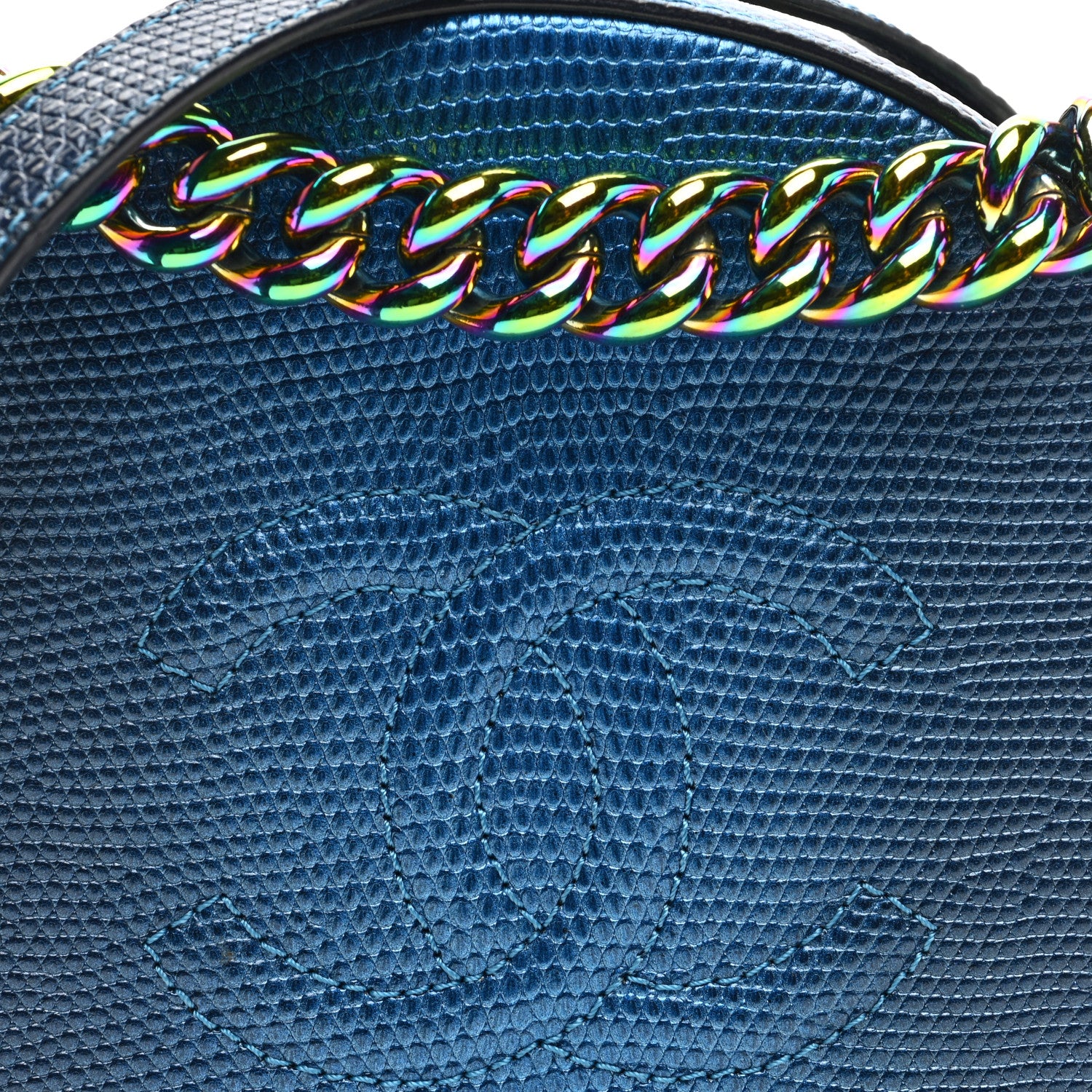 Chanel Lizard Round As Earth Evening Bag Navy 8 of 10