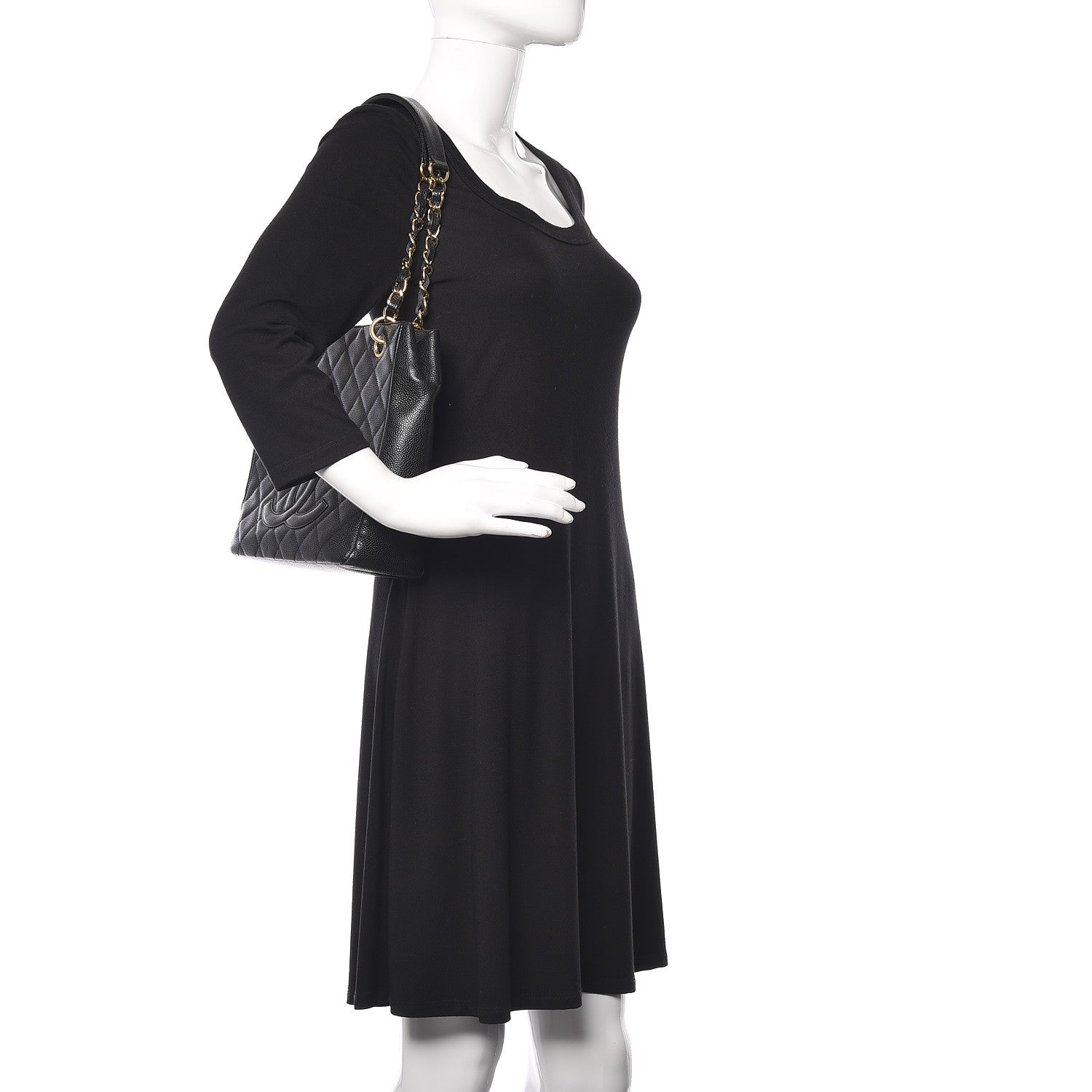 Chanel Caviar Quilted Petit Shopping Tote PST Black 2 of 20