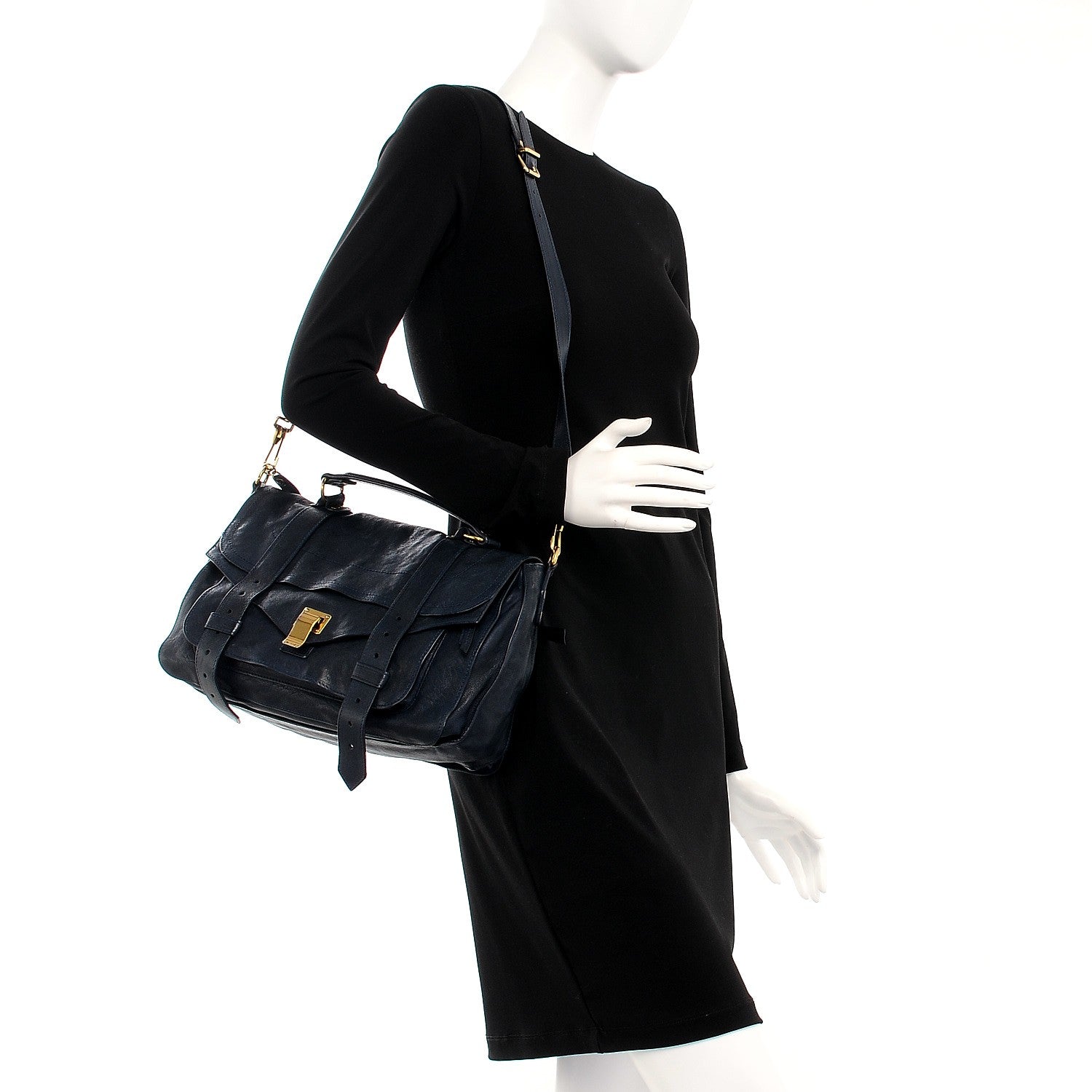 Proenza Schouler Lambskin Medium PS1 Satchel Navy 2 of 10