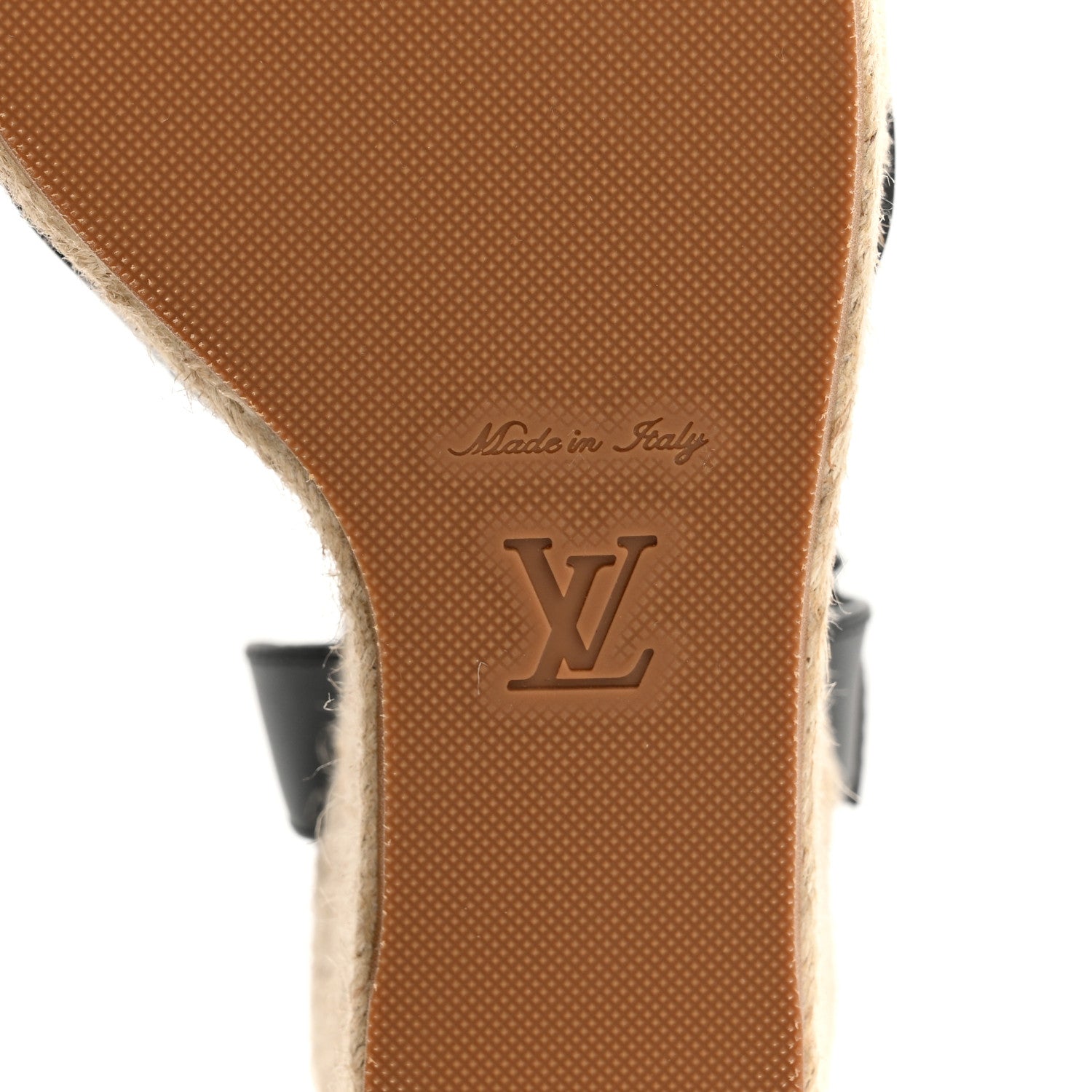 Louis Vuitton Calfskin LV Isola Espadrille Wedge Sandals 39 Black 8 of 9