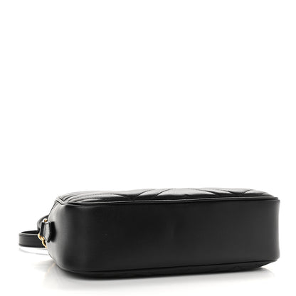 Gucci Calfskin Matelasse Small GG Marmont Chain Shoulder Bag Black 4 of 11