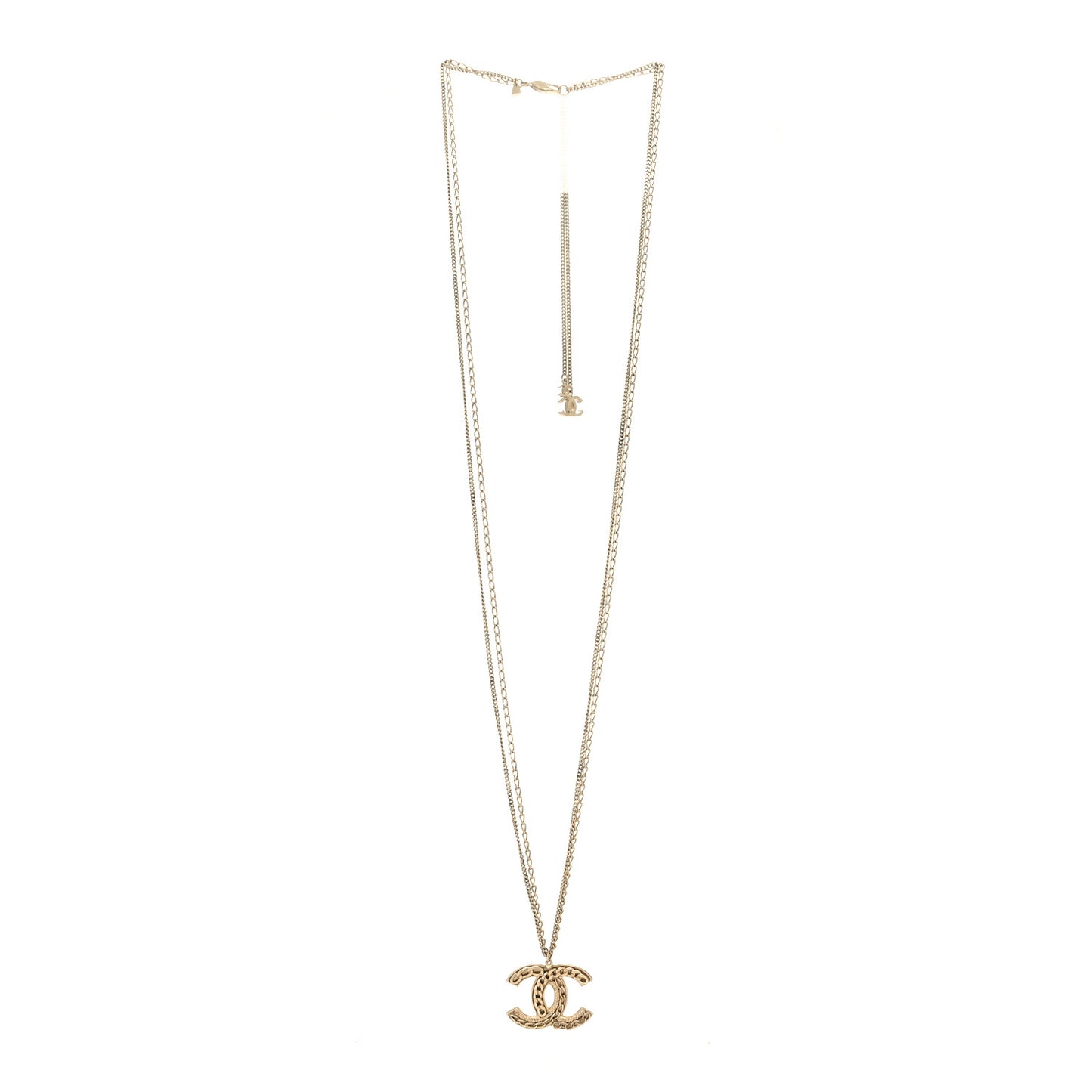 CC Long Chain Multi Strand Necklace Gold