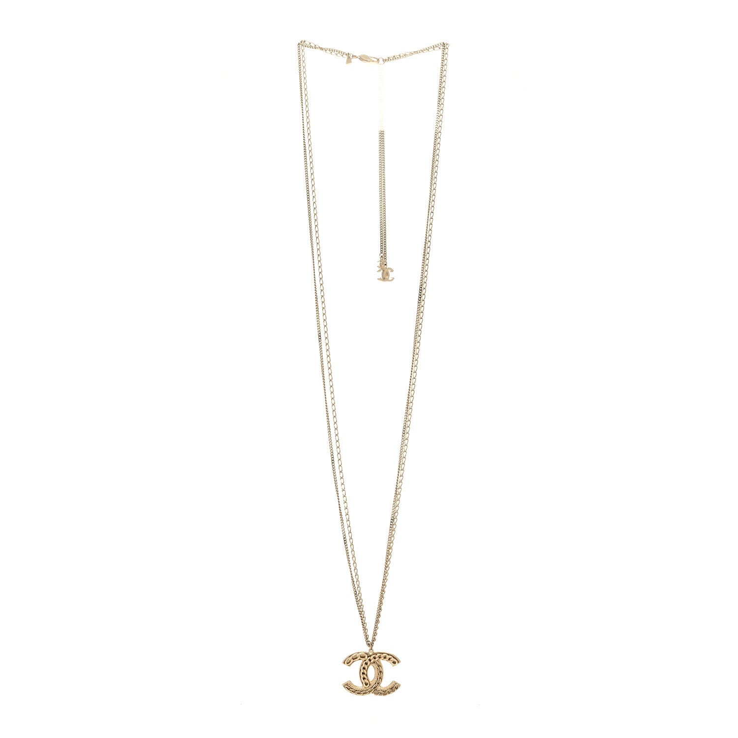 Chanel CC Long Chain Multi Strand Necklace Gold 3 of 5