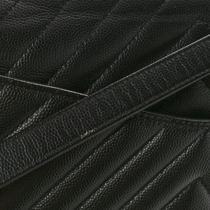 Chanel Caviar Chevron Quilted Flap Tote Black 10 of 10