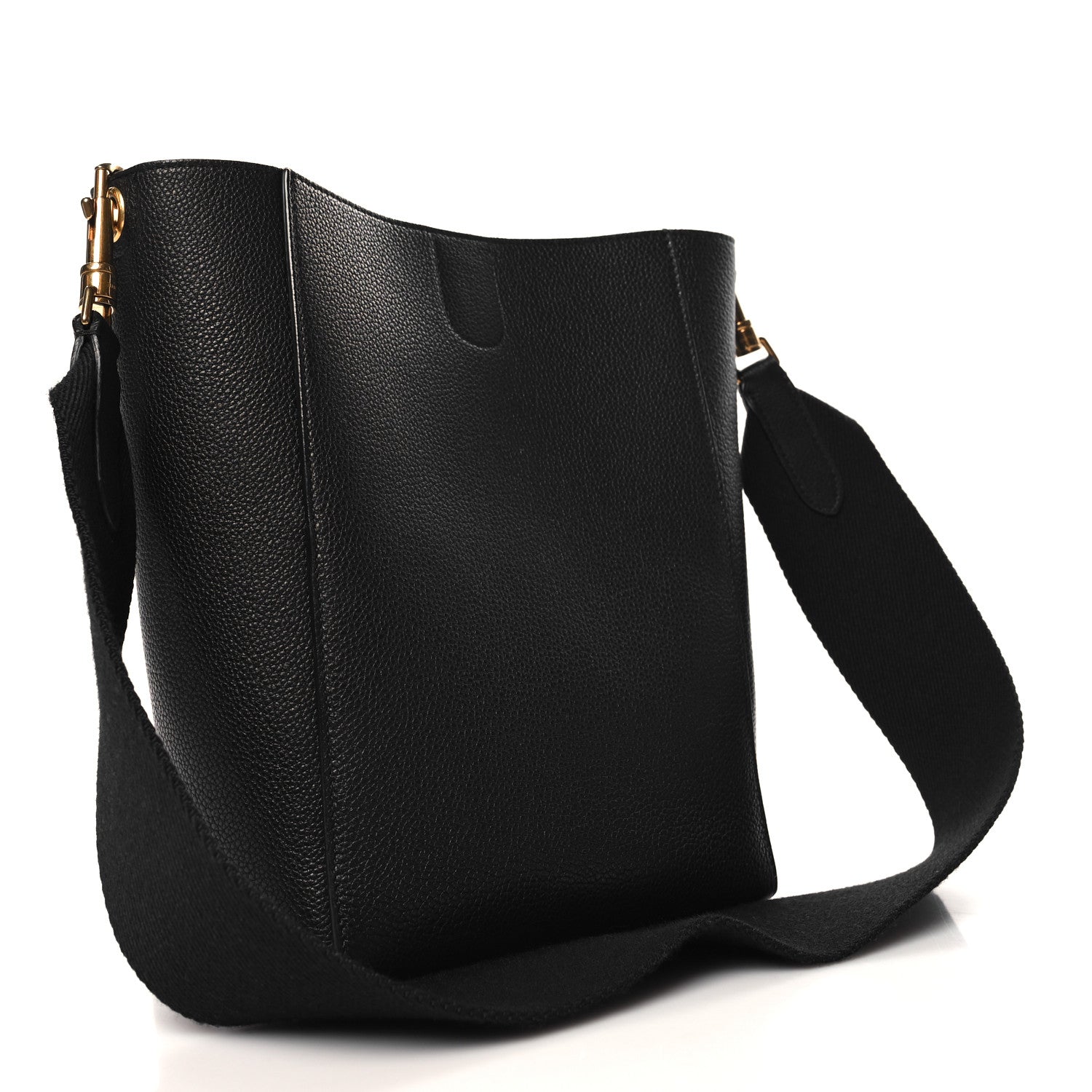 Celine Soft Grained Calfskin Small Sangle Bucket Bag Black 3 of 10