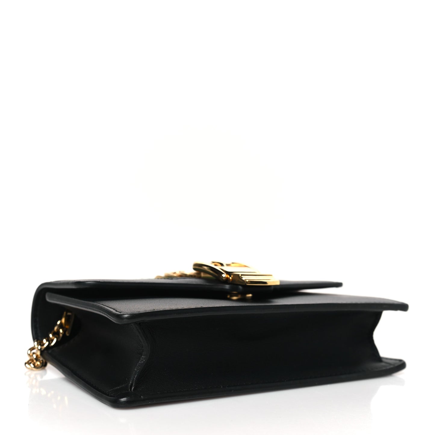 Calfskin Super Mini Sylvie Chain Shoulder Bag Black