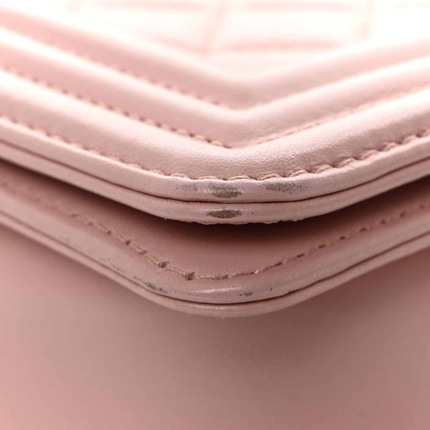 Calfskin Quilted Medium Boy Flap Light Pink