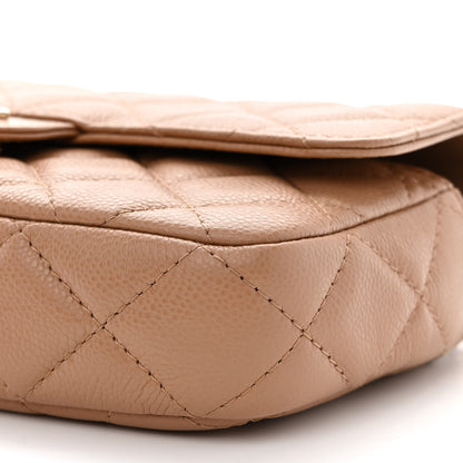 Chanel Caviar Quilted Flap Phone Holder With Chain Beige 12 of 13