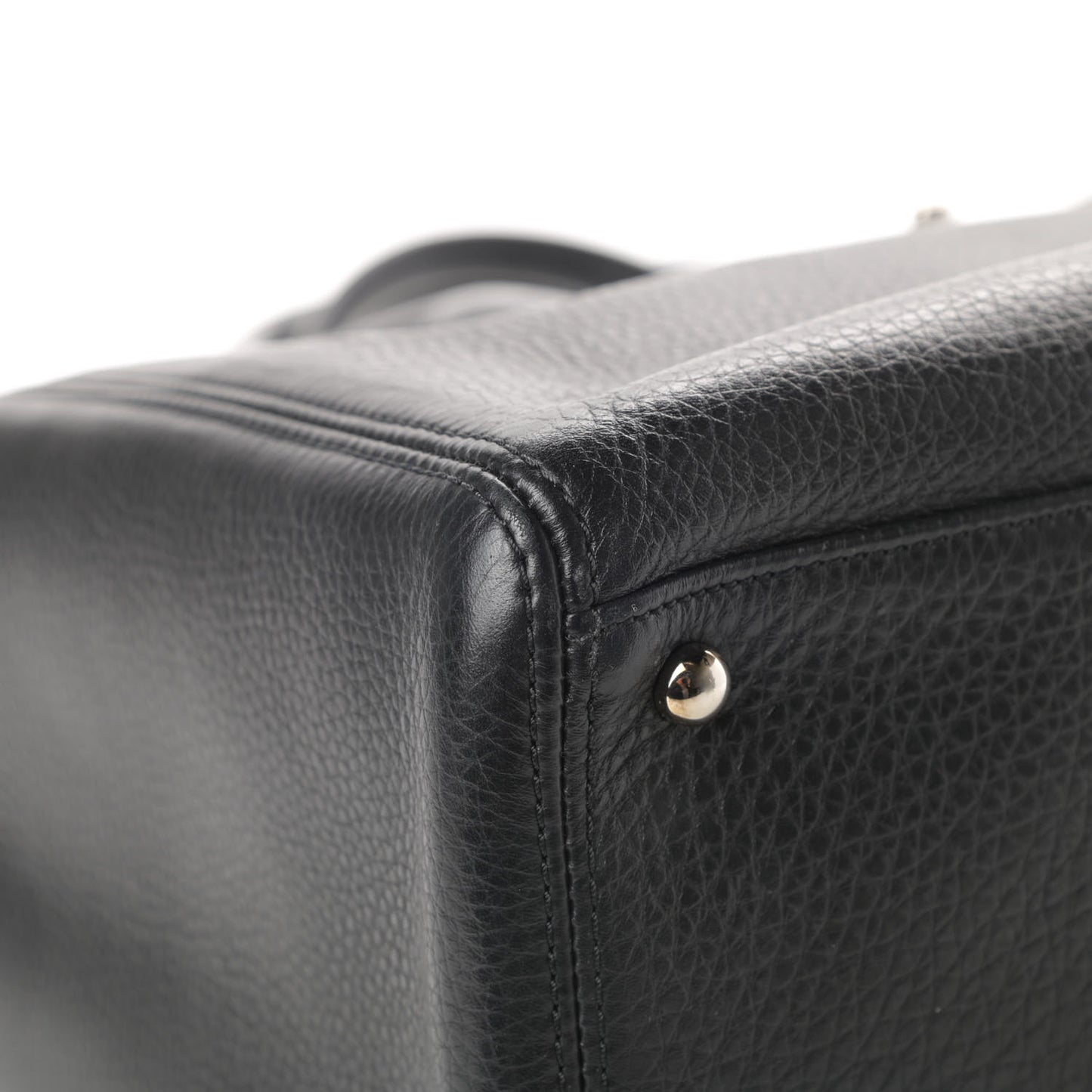 Calfskin Cerf Executive Shopper Tote Black
