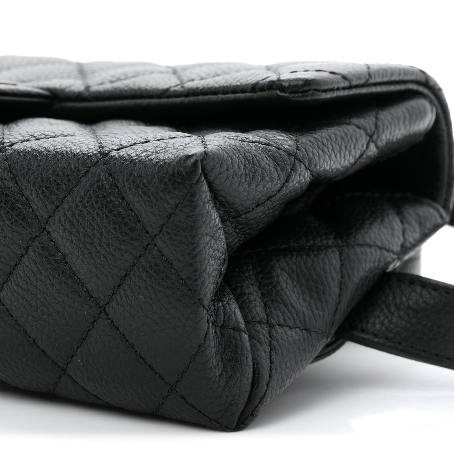 Chanel Grained Calfskin Quilted 2.55 Reissue Flap Belt Bag Clutch Black 11 of 11
