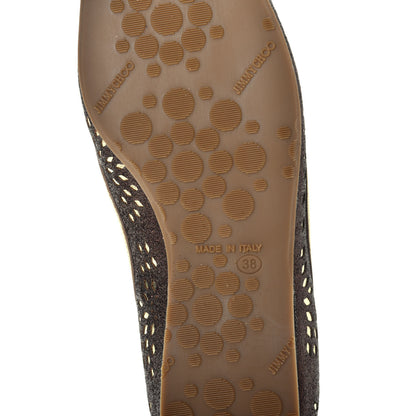 Jimmy Choo Metallic Calfskin Laser Cut Flats 38 Bronze Gold 6 of 7