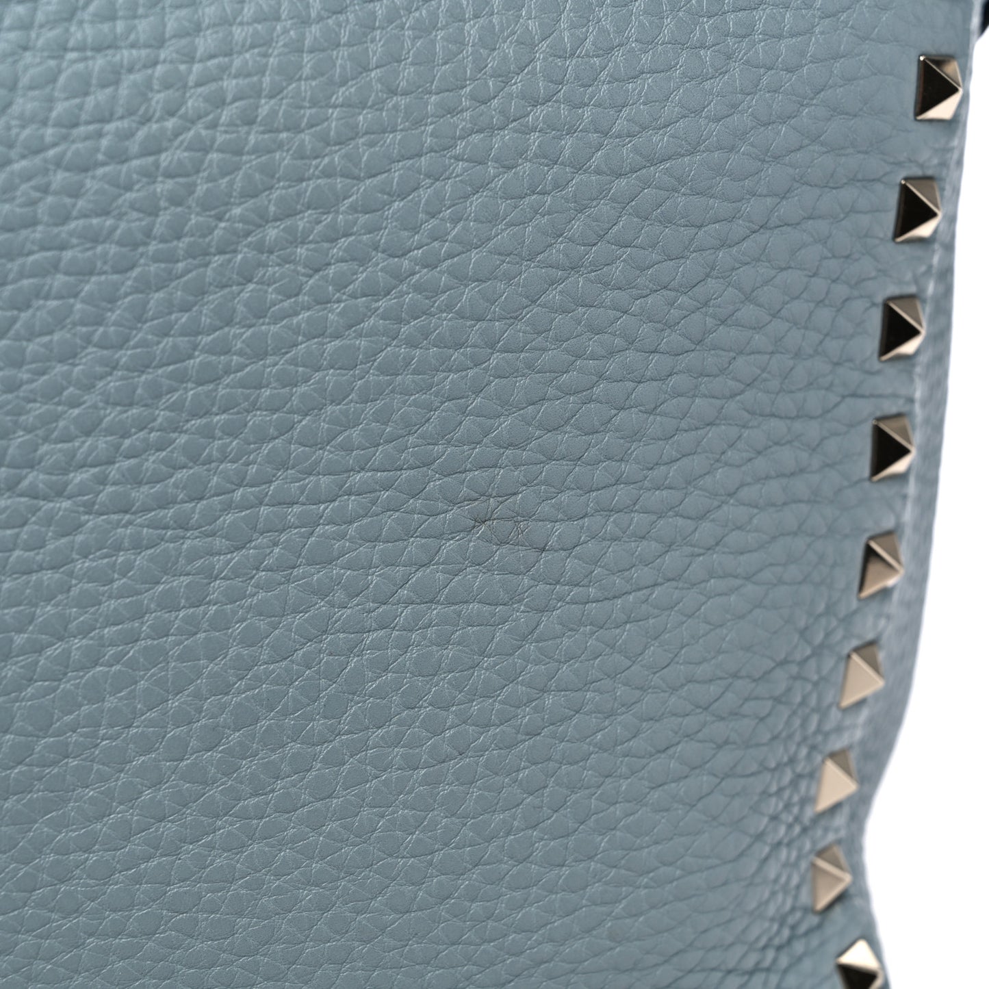 Pebbled Calfskin Small Rockstud Flip-Lock Messenger Bag Light Blue