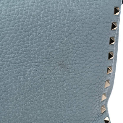 Valentino Garavani Pebbled Calfskin Small Rockstud Flip-Lock Messenger Bag Light Blue 12 of 15