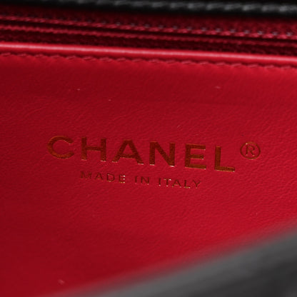 Chanel Lambskin Enamel Quilted Pending CC Medium Flap Black 6 of 10