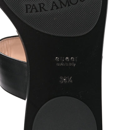 Gucci Calfskin GG Marmont Thong Sandals 36.5 Black 7 of 9