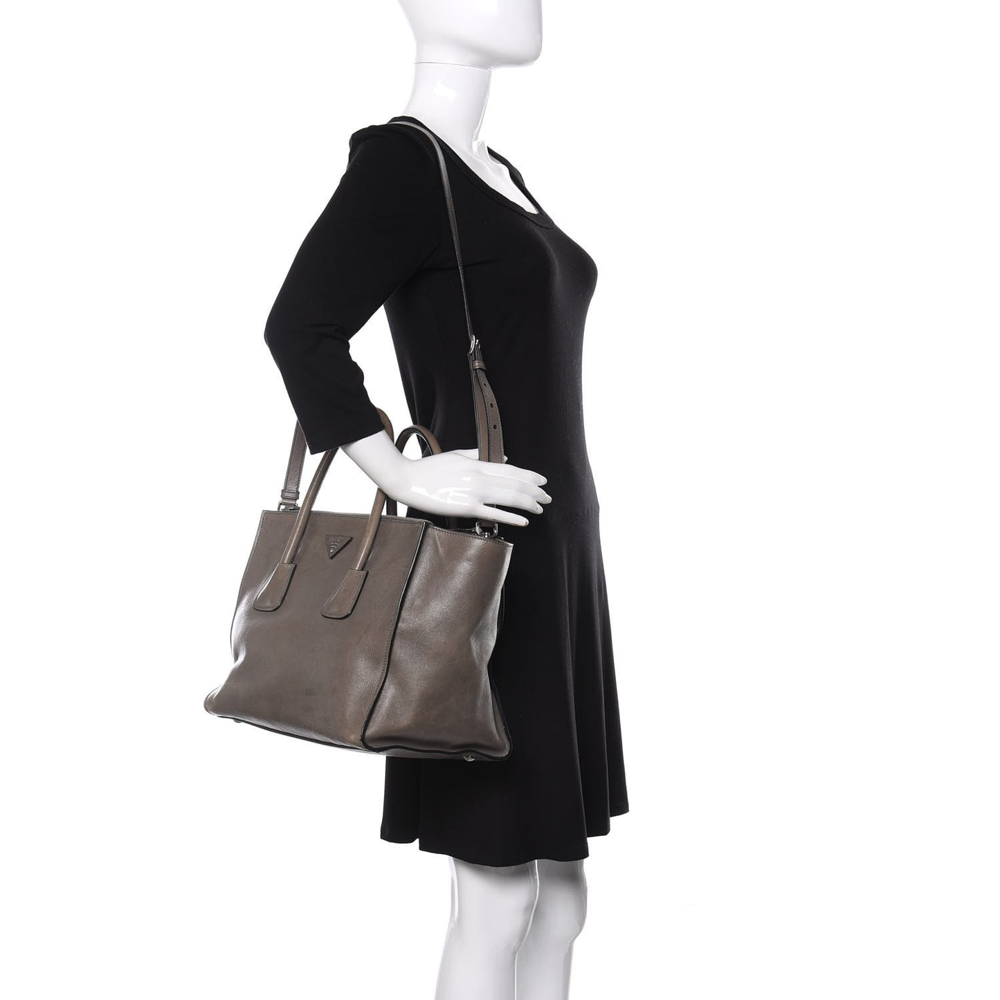 Glace Calf Twin Pocket Tote Marmo