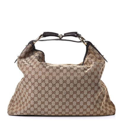 Gucci Monogram Large Horsebit Chain Hobo Dark Brown 1 of 12