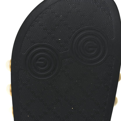 Gucci GG Supreme Monogram Slide Pearls Sandals 36 Beige 6 of 9
