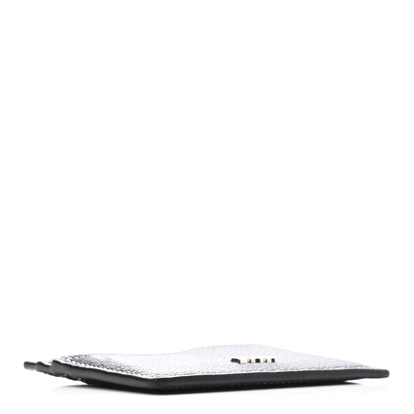 Grained Calfskin Saddle Card Holder Black