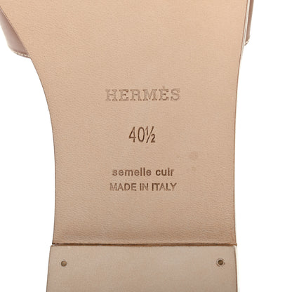 Hermes Box Calfskin Oran Sandals 40.5 Gold 6 of 8