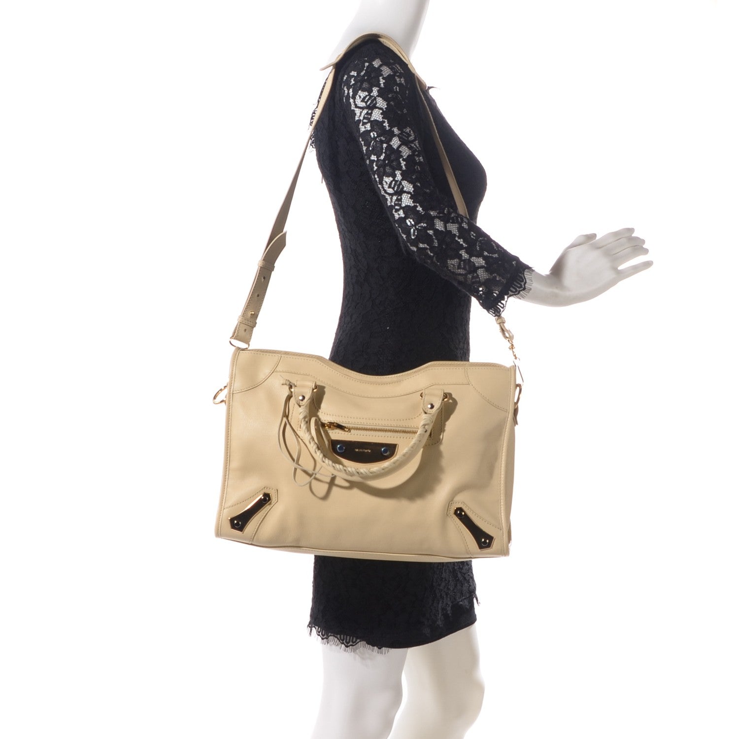 Balenciaga Veau Amp Plate Gold Hardware City Beige Argile 2 of 7