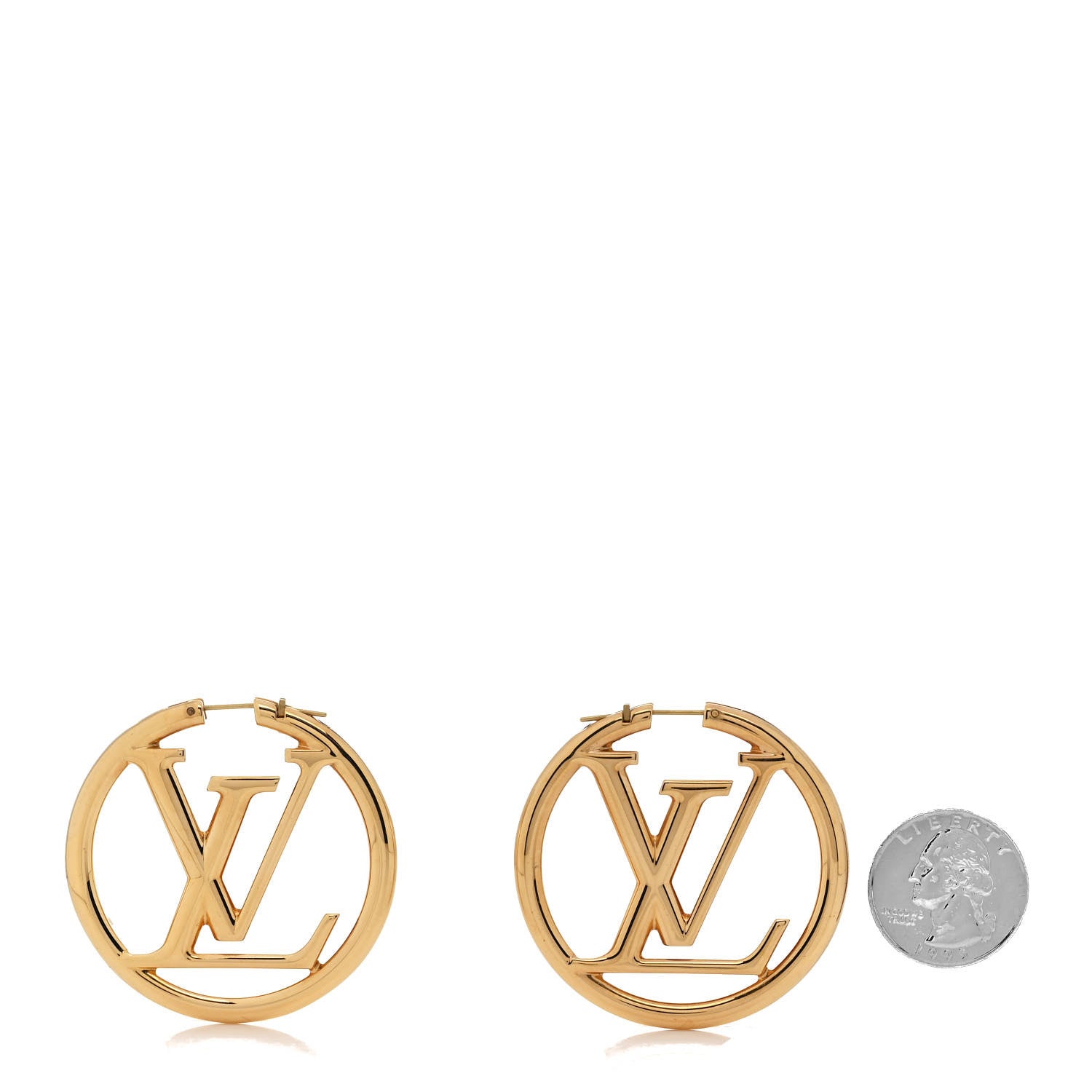 Louis Vuitton Metal Louise Hoop Earrings Gold 2 of 4