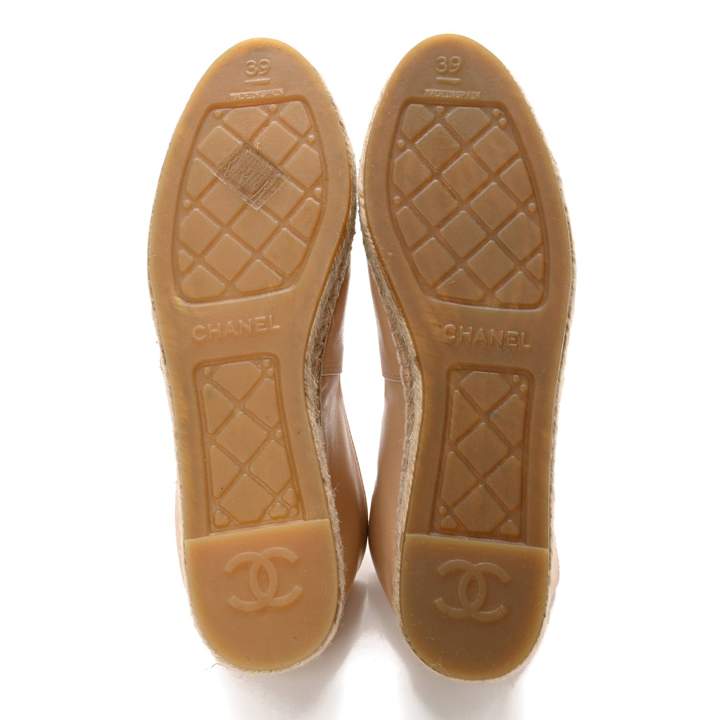 Lambskin CC Espadrilles 39 Beige Black