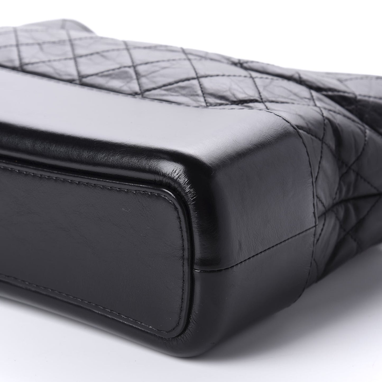 Aged Calfskin Quilted Medium Gabrielle Hobo Black