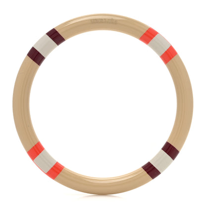 Hermes Lacquered Wood H Equipe PM Bangle Bracelet T3 Faubourg Orange Field 2 of 7