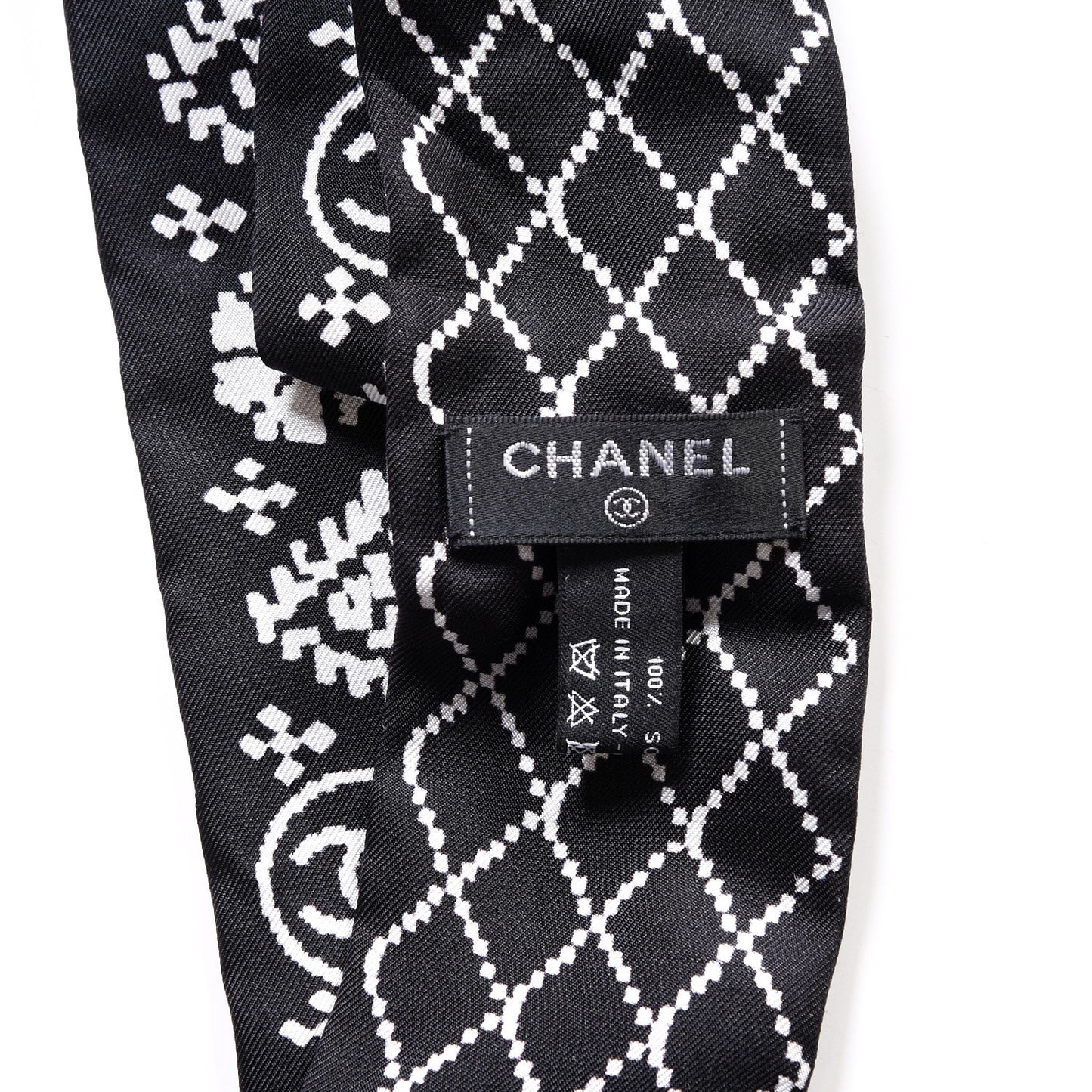 Silk CC Slim Bandeau Scarf Black