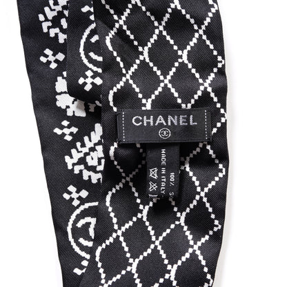 Chanel Silk CC Slim Bandeau Scarf Black 4 of 4