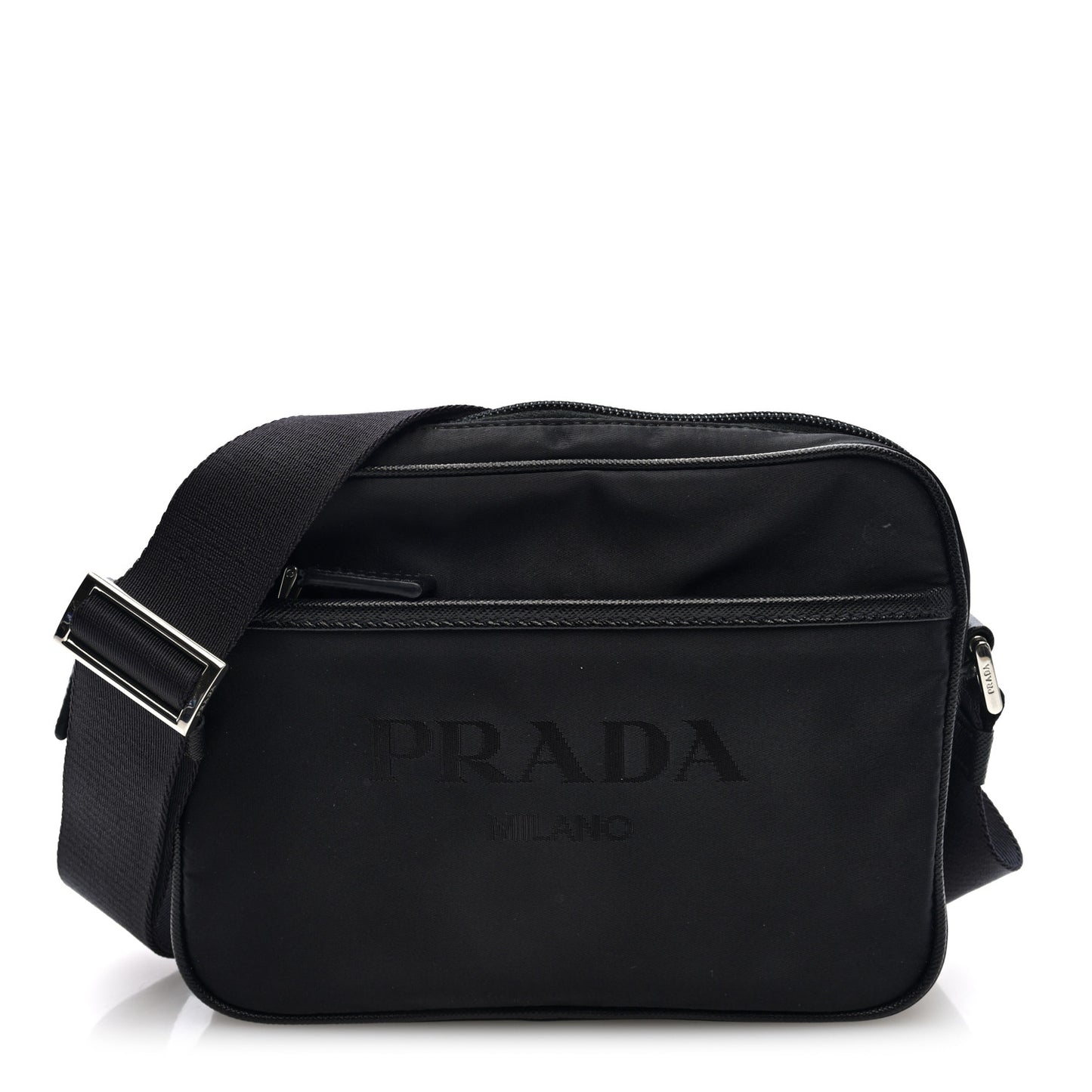 Tessuto Nylon Saffiano Logo Camera Bag Black