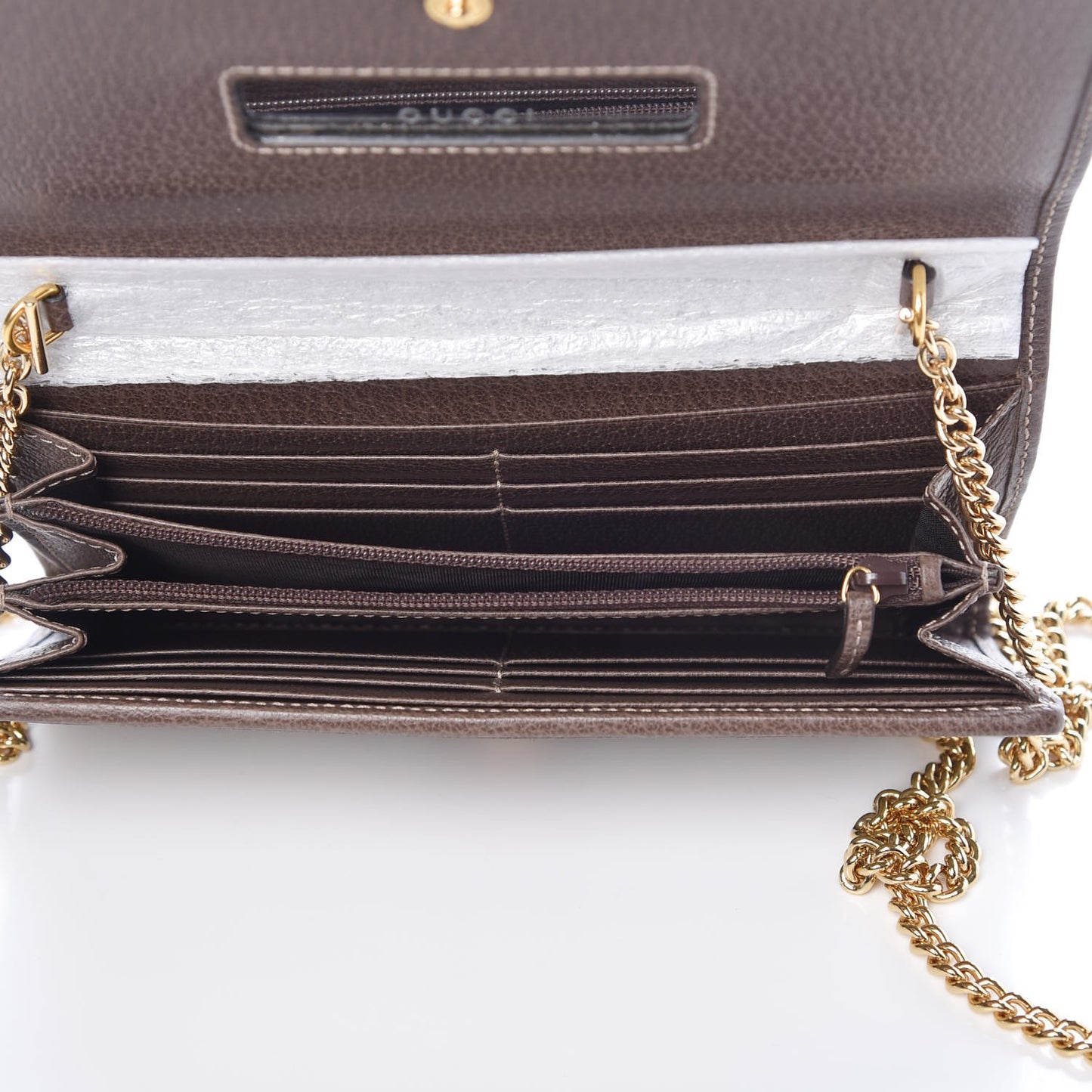 GG Supreme Monogram Web Ophidia Wallet On Chain Brown