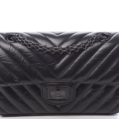 Chanel Aged Calfskin Chevron Quilted 2.55 Reissue Mini Flap So Black 8 of 11