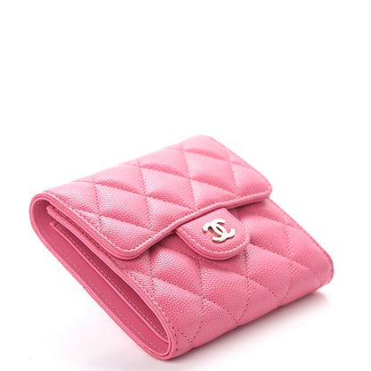 Chanel Caviar Quilted Compact Flap Wallet Pink 3 of 7