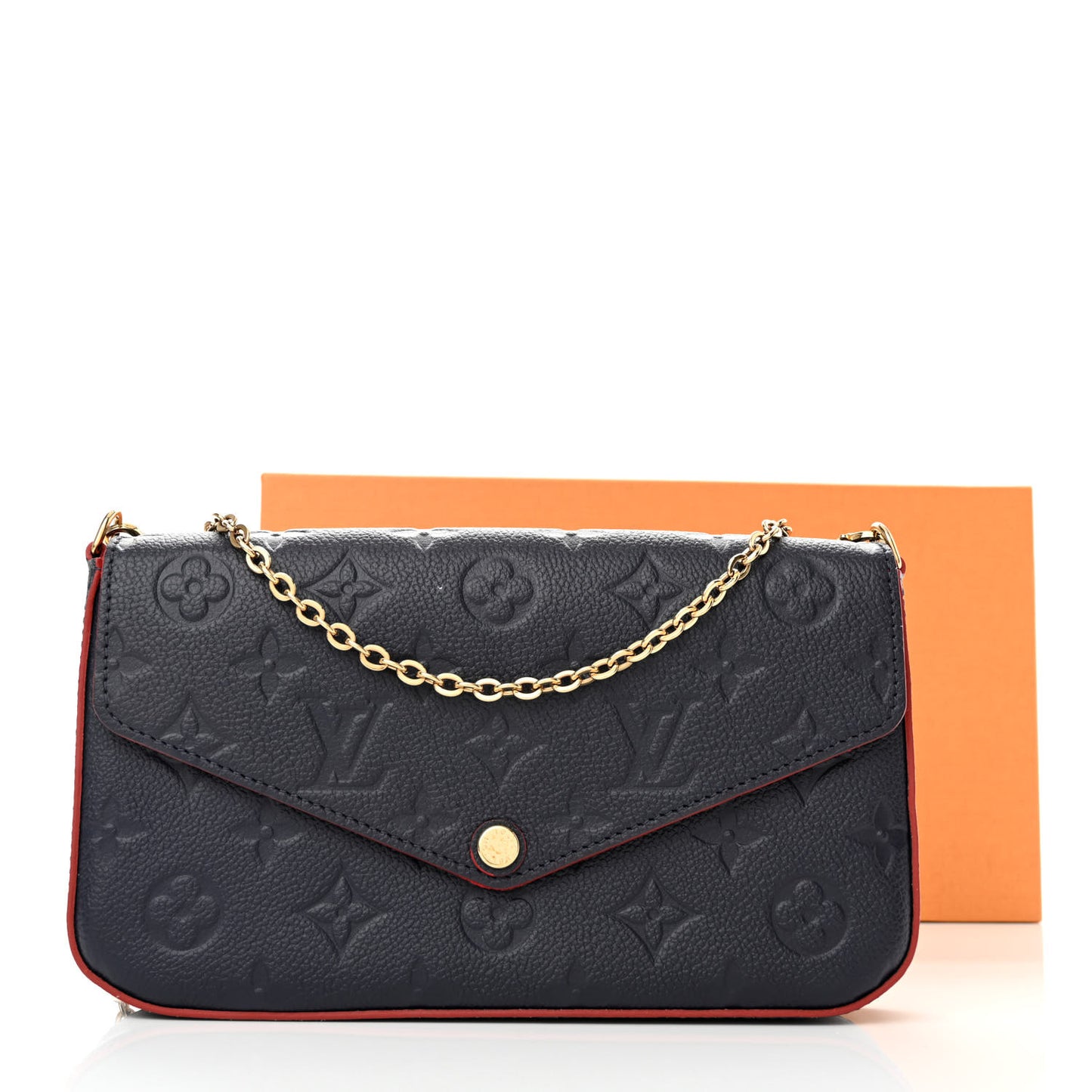 Empreinte Pochette Felicie Chain Wallet Marine Rouge