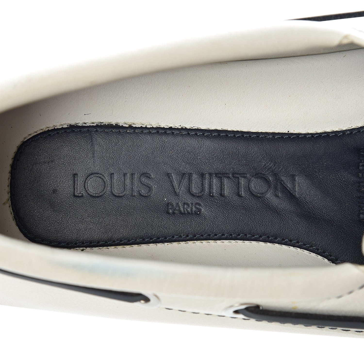 Louis Vuitton Calfskin Rubber Mens Americas Cup Marine Boat Shoe 7 White 8 of 23