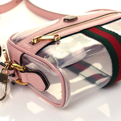 Gucci Vinyl Web Mini Ophidia Transparent Shoulder Bag Perfect Pink 7 of 12