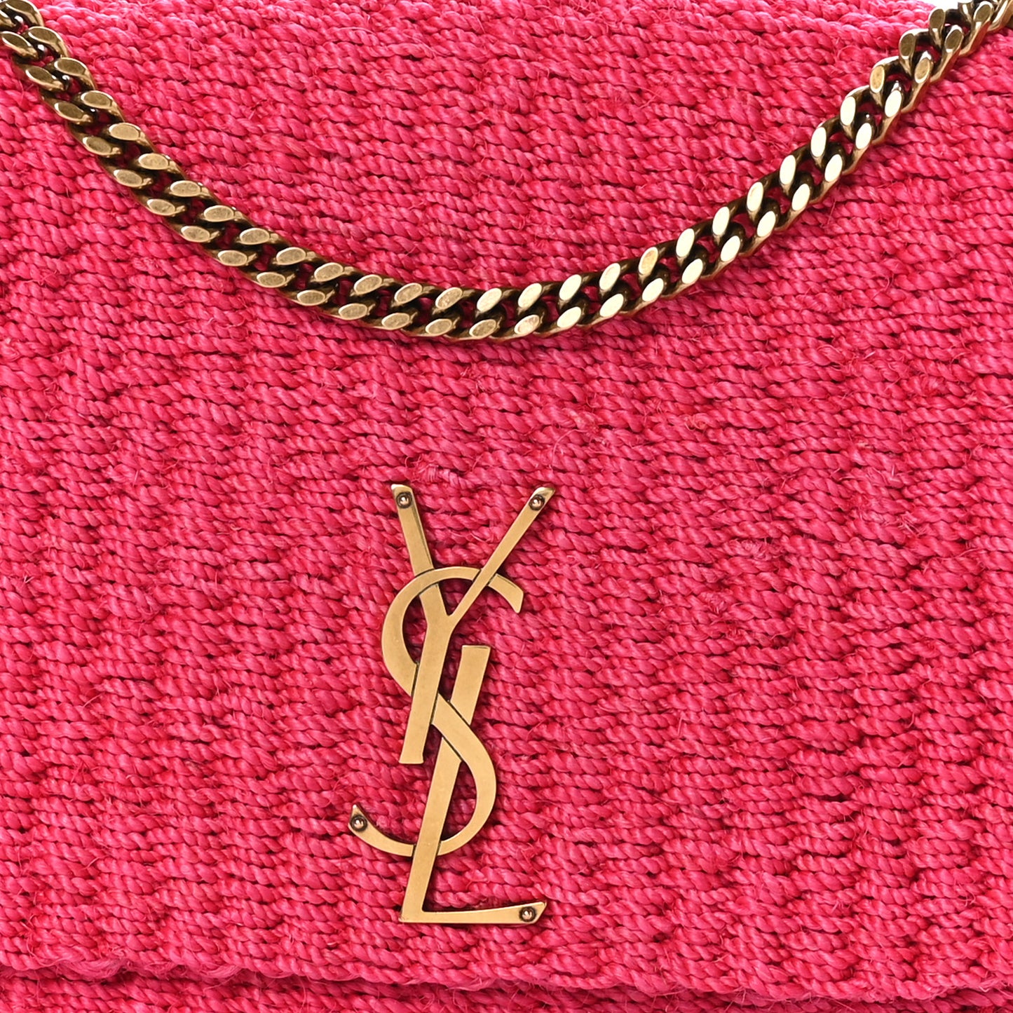 Raffia Medium Monogram Kate Satchel Pink Glow
