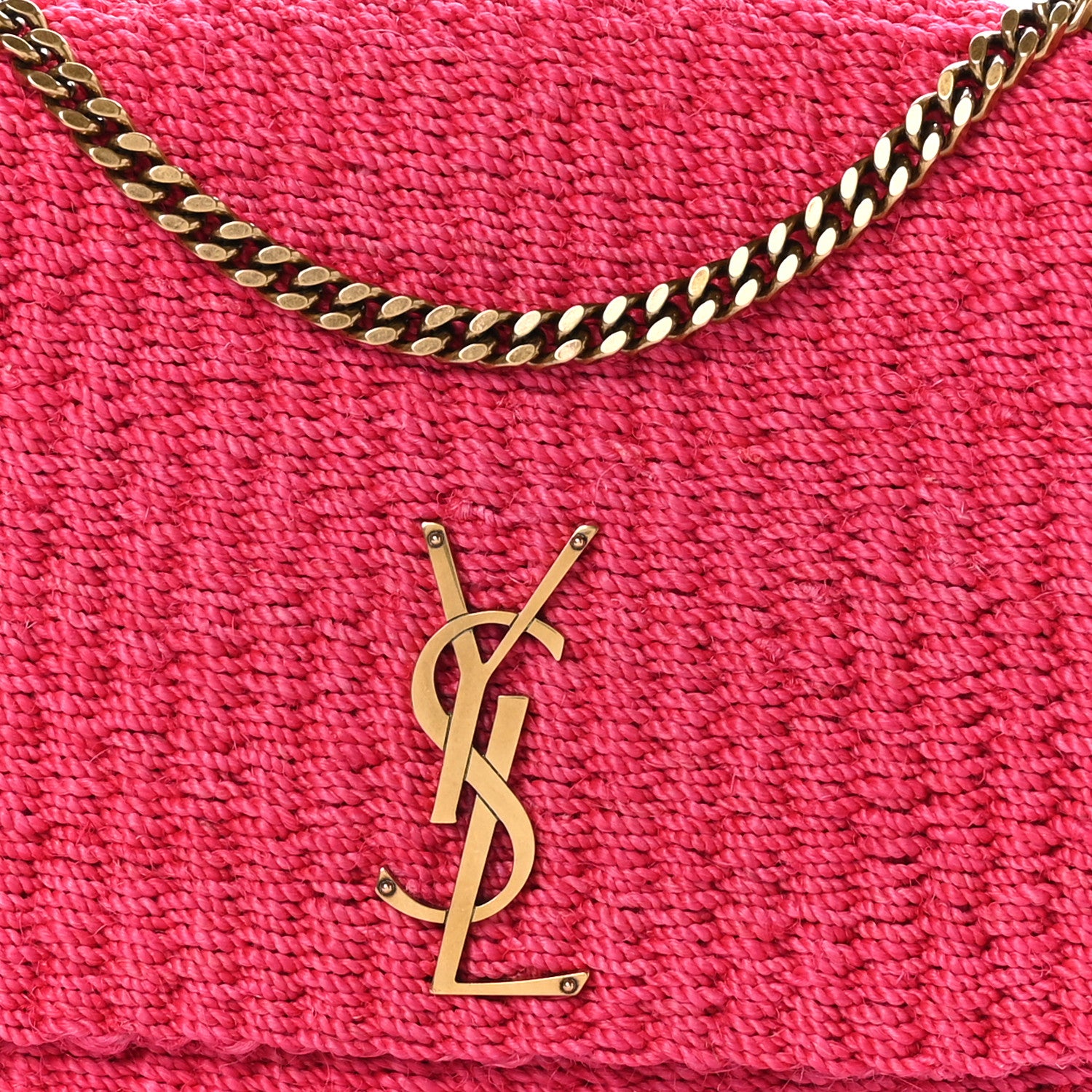 Saint Laurent Raffia Medium Monogram Kate Satchel Pink Glow 8 of 10