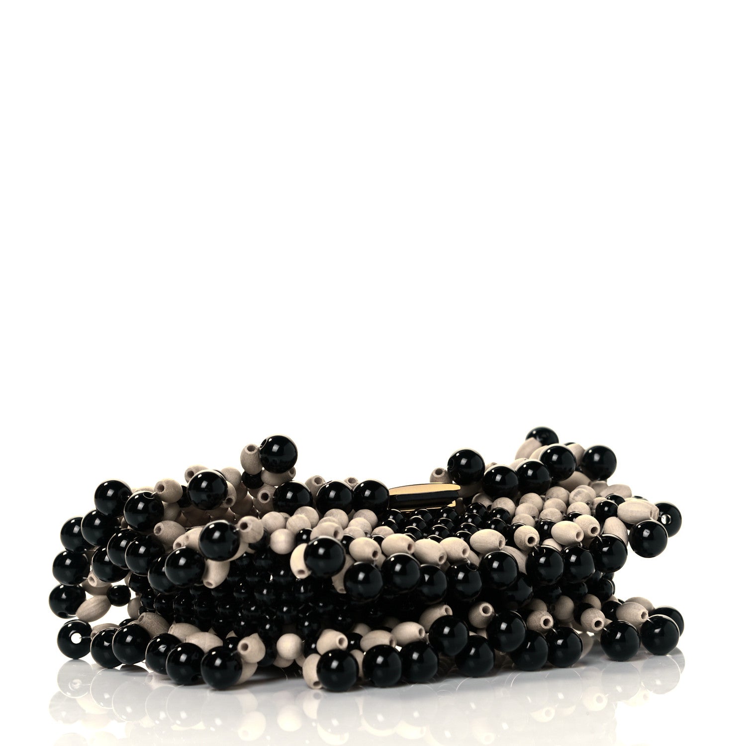 Fendi Beaded Nano Baguette Charm Beige Black 3 of 7