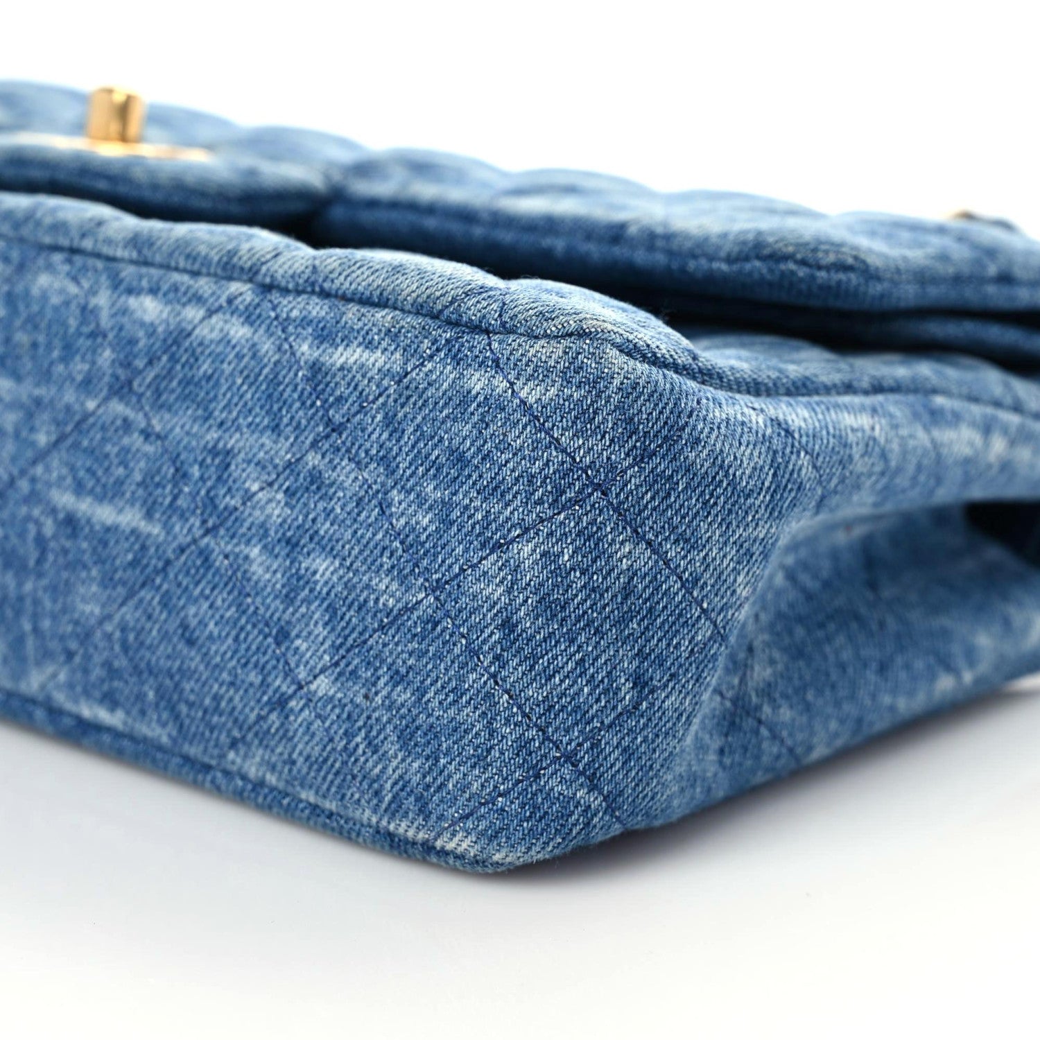 Chanel Denim Quilted Medium Double Flap Blue 6 of 11