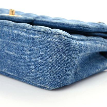 Chanel Denim Quilted Medium Double Flap Blue 6 of 11