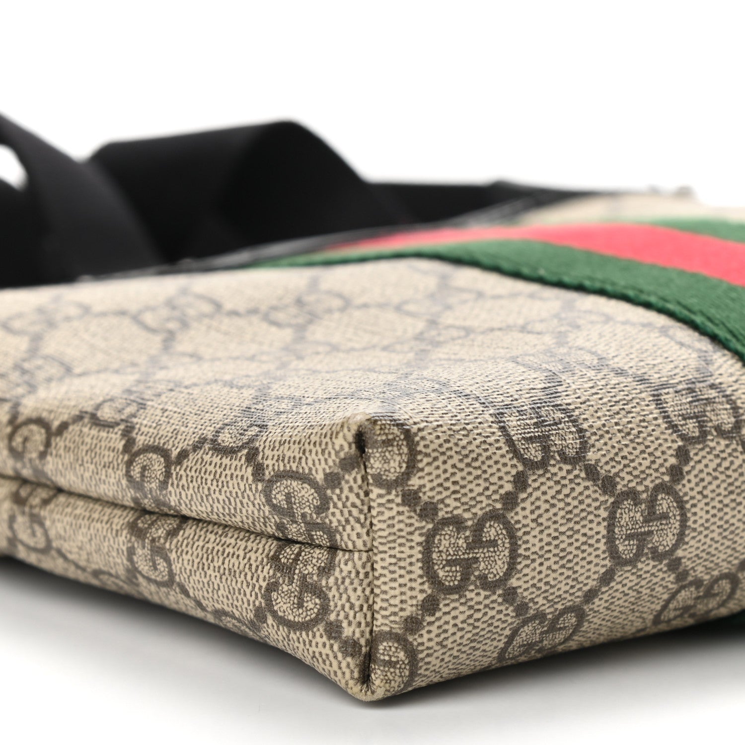 Gucci GG Supreme Monogram Web Messenger Bag Black 8 of 9