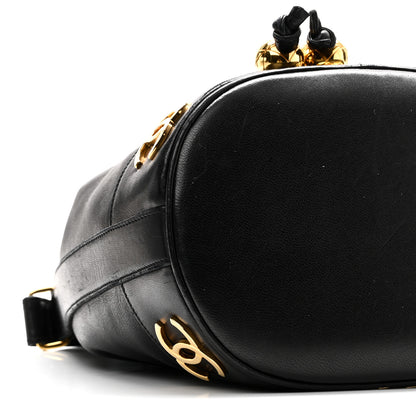 Chanel Lambskin CC Drawstring Shoulder Bag Black 10 of 11