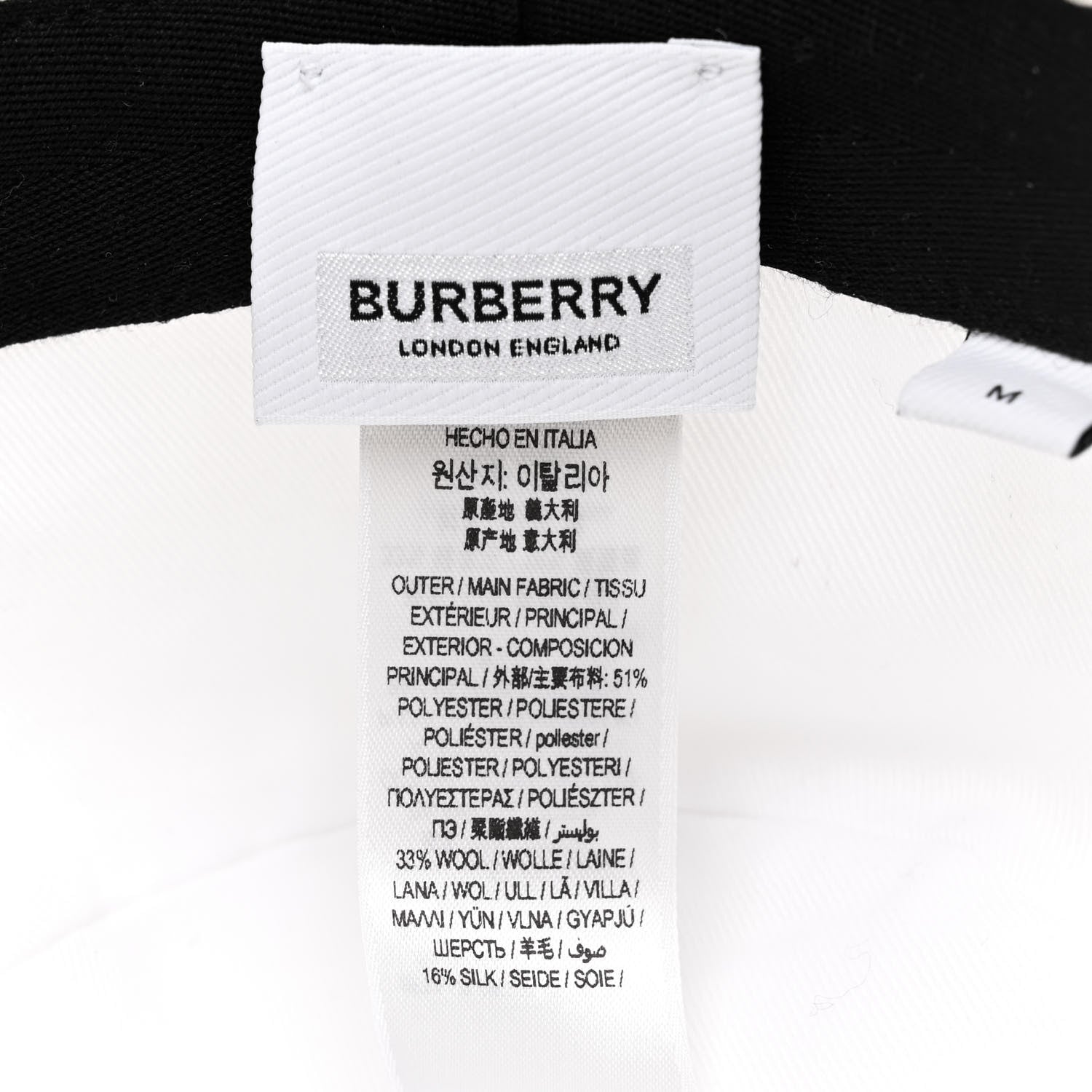 Burberry Polyester Logo Bucket Hat M White 7 of 8