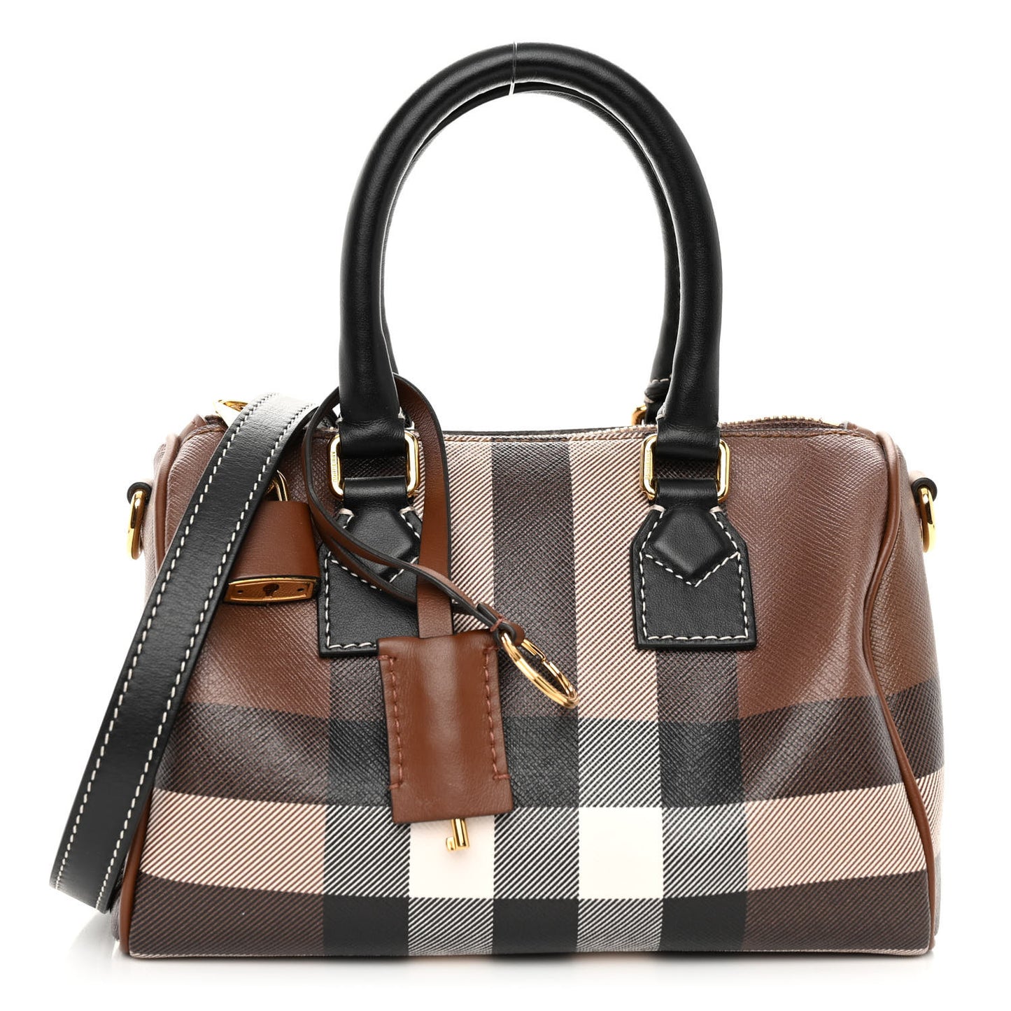 E-canvas Check Mini Bowling Bag Dark Birch Brown