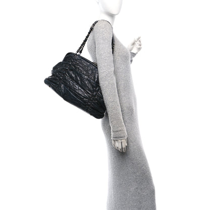 Chanel Lambskin Quilted Sharpei Frame Tote Black 2 of 10