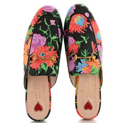 Gucci X KEN SCOTT Canvas Infinity Jenni Women's Princetown Slippers 39 Black Pink 2 of 11